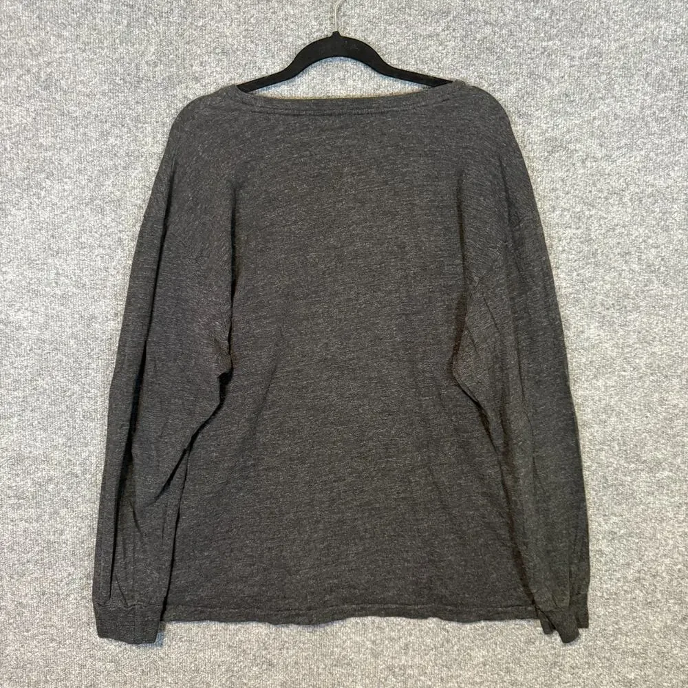 Polo Ralph Lauren Shirt Mens XL Gray Crewneck Long Sleeve Red Pony Tshirt Cotton